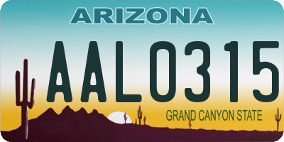 AZ license plate AAL0315