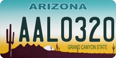 AZ license plate AAL0320