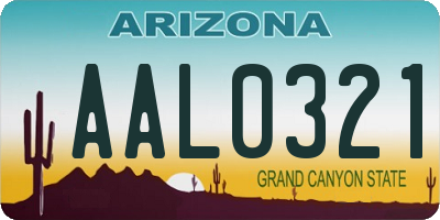 AZ license plate AAL0321