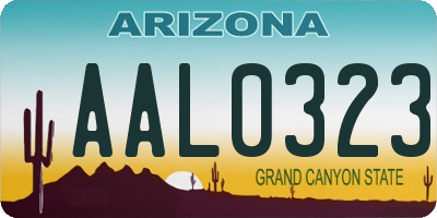 AZ license plate AAL0323