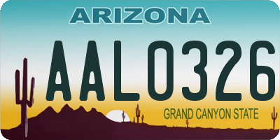 AZ license plate AAL0326