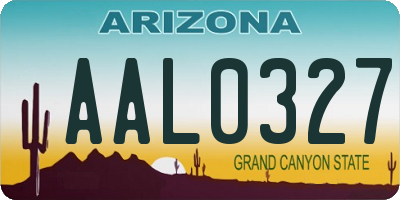 AZ license plate AAL0327