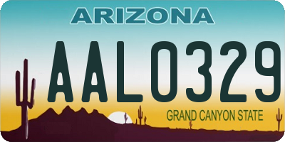 AZ license plate AAL0329