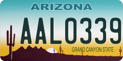 AZ license plate AAL0339