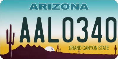 AZ license plate AAL0340