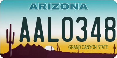 AZ license plate AAL0348