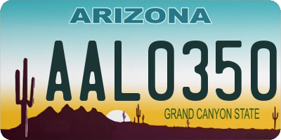 AZ license plate AAL0350