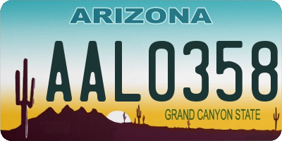 AZ license plate AAL0358