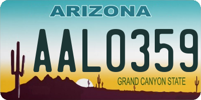 AZ license plate AAL0359
