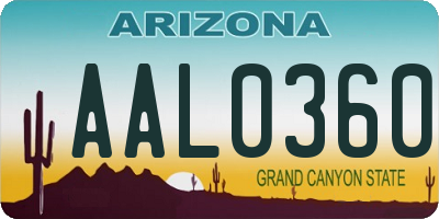 AZ license plate AAL0360