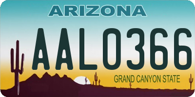 AZ license plate AAL0366