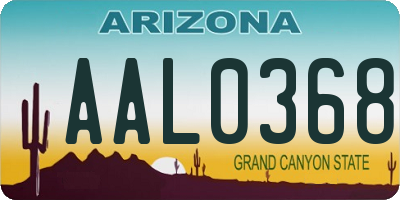 AZ license plate AAL0368