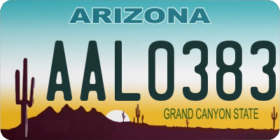 AZ license plate AAL0383