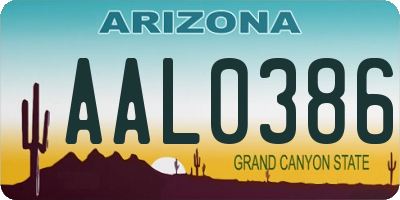 AZ license plate AAL0386