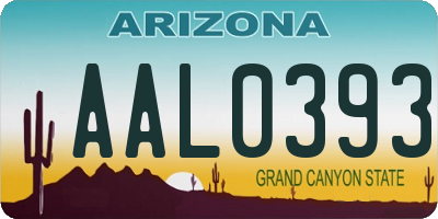 AZ license plate AAL0393