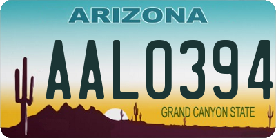 AZ license plate AAL0394