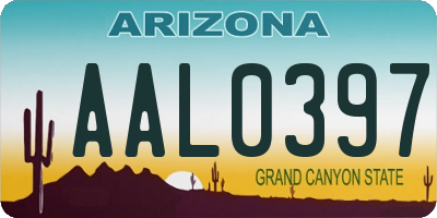 AZ license plate AAL0397