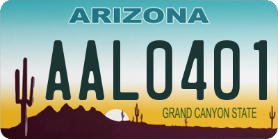 AZ license plate AAL0401