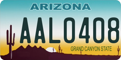 AZ license plate AAL0408