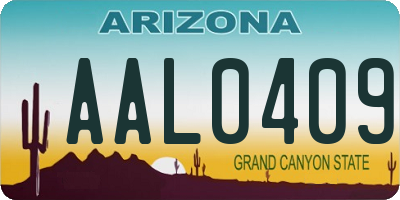 AZ license plate AAL0409