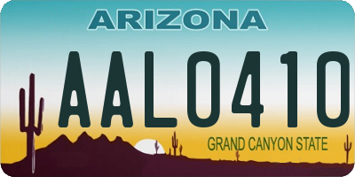 AZ license plate AAL0410