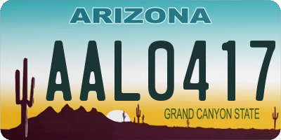 AZ license plate AAL0417