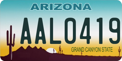 AZ license plate AAL0419