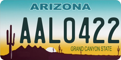 AZ license plate AAL0422