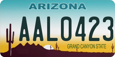 AZ license plate AAL0423
