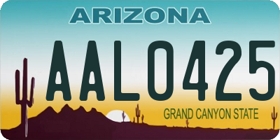 AZ license plate AAL0425