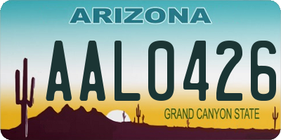 AZ license plate AAL0426