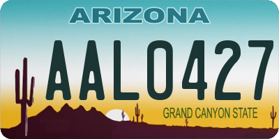 AZ license plate AAL0427