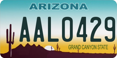 AZ license plate AAL0429