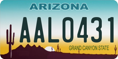 AZ license plate AAL0431