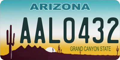 AZ license plate AAL0432