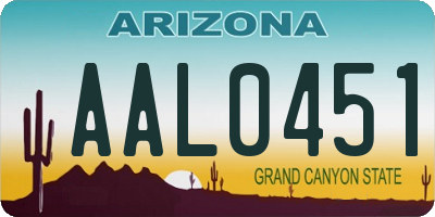 AZ license plate AAL0451