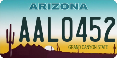 AZ license plate AAL0452