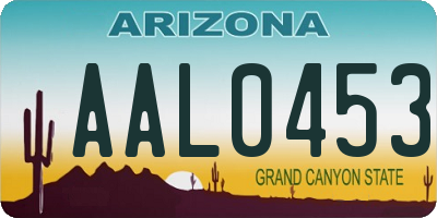 AZ license plate AAL0453