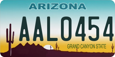 AZ license plate AAL0454