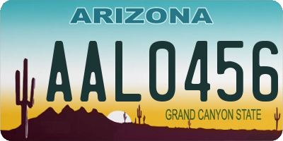 AZ license plate AAL0456