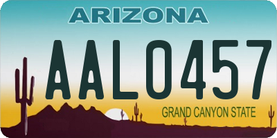 AZ license plate AAL0457