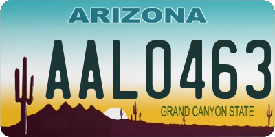 AZ license plate AAL0463