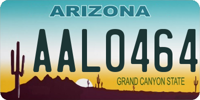 AZ license plate AAL0464