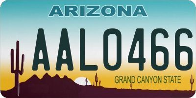 AZ license plate AAL0466