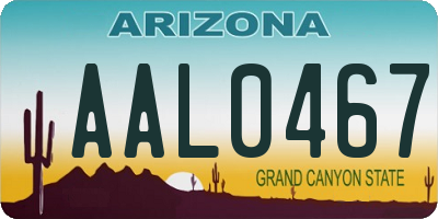 AZ license plate AAL0467