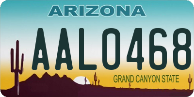 AZ license plate AAL0468