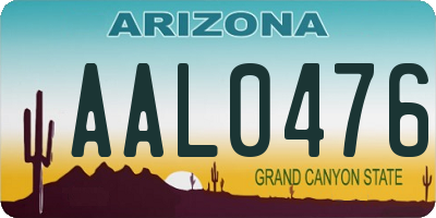 AZ license plate AAL0476