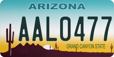 AZ license plate AAL0477