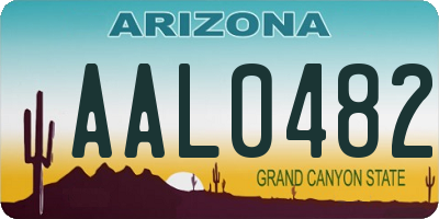 AZ license plate AAL0482