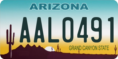 AZ license plate AAL0491